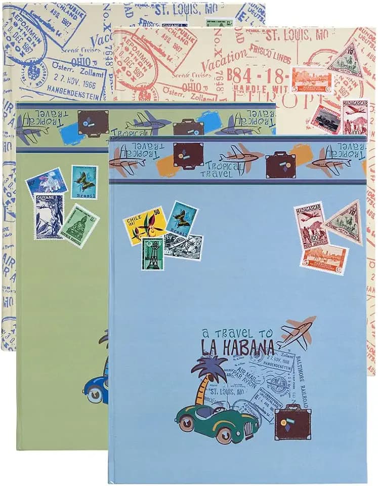 Exacompta 25901E Premium Briefmarken-Sammel-Album Starter-Kit mit 16 schwarzen Seiten Einsteckbuch für Ihr Hobby Briefmarkenalbum 1 Stück Zufallsfarbe
