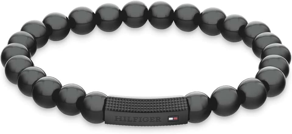Tommy Hilfiger Jewelry Armband mit Schmuckperlen für Herren Mit Steinen aus Onyx oder Tigerauge