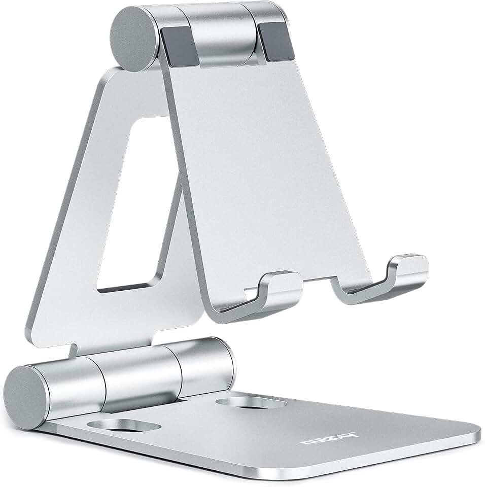 Nulaxy Aluminium Faltbarer Verstellbar Handy Ständer Tisch, Silber
