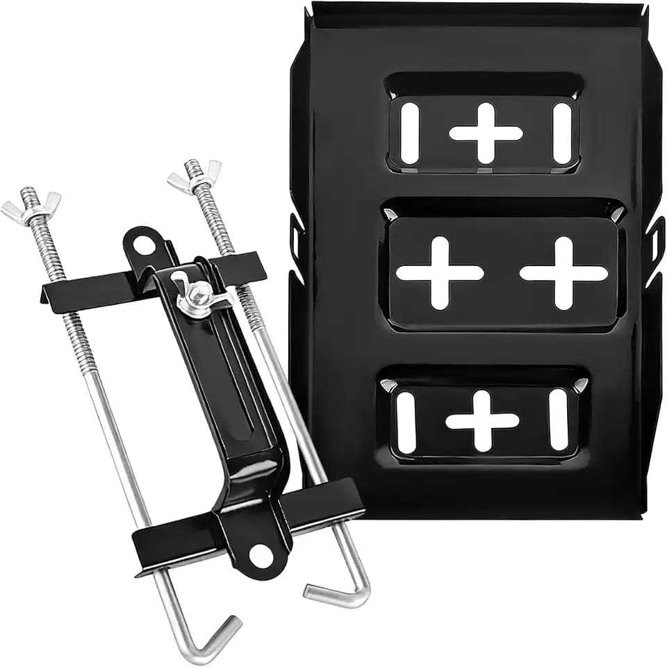 Battery Hold Down Tray Kit, Car Storage Battery Tray Holder with Adjustable Clamps, Corrosion-Resistant Metal Bracket Clamp Holds Automotive Batteries, Car Accessories (13.4 × 7.7 Inches)