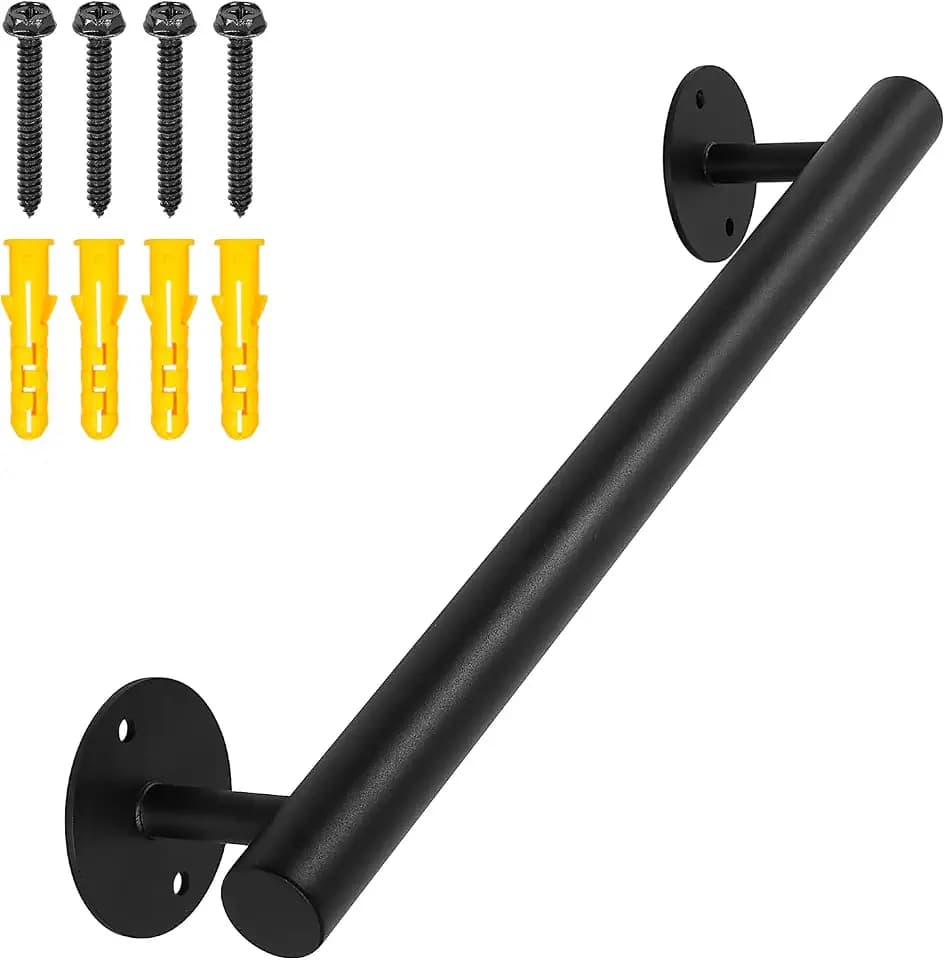 1.6 FT Black Stair Railing Indoor, Metal Handrails for Outdoor Steps