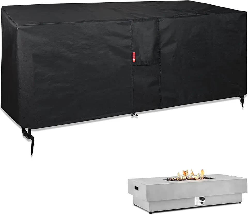 SheeChung Fire Pit Cover Rectangular 56"L x 27"W x 15"H,Waterproof 600D