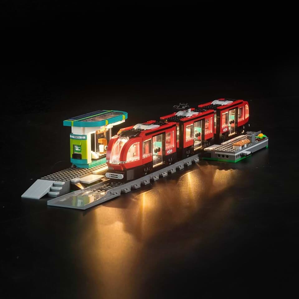 LocoLee Licht Kompatibel mit Lego City 60423 Straßenbahn mit Haltestelle, Nur Lichter Set - Kein Modell, Licht BeleuchtungSet Compatible with LEGO Straßenbahn mit Haltestelle