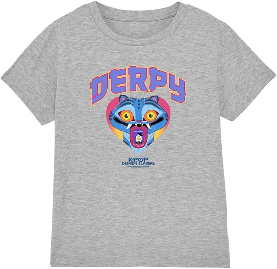 KPop Demon Hunters Unisex Kinder Kpop Demon Hunters - Derpy Collegic Kids T Shirt T-Shirt