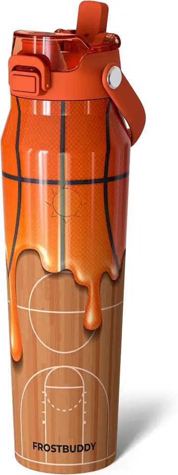 Frost Buddy 32oz Insulated Water Bottle - Straw & Chug Lid - Leak-Proof