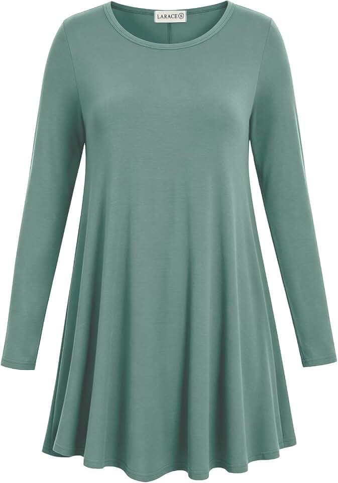 LARACE Long Sleeve Tunic Tops for Women Plus Size Fall Shirts for Legging