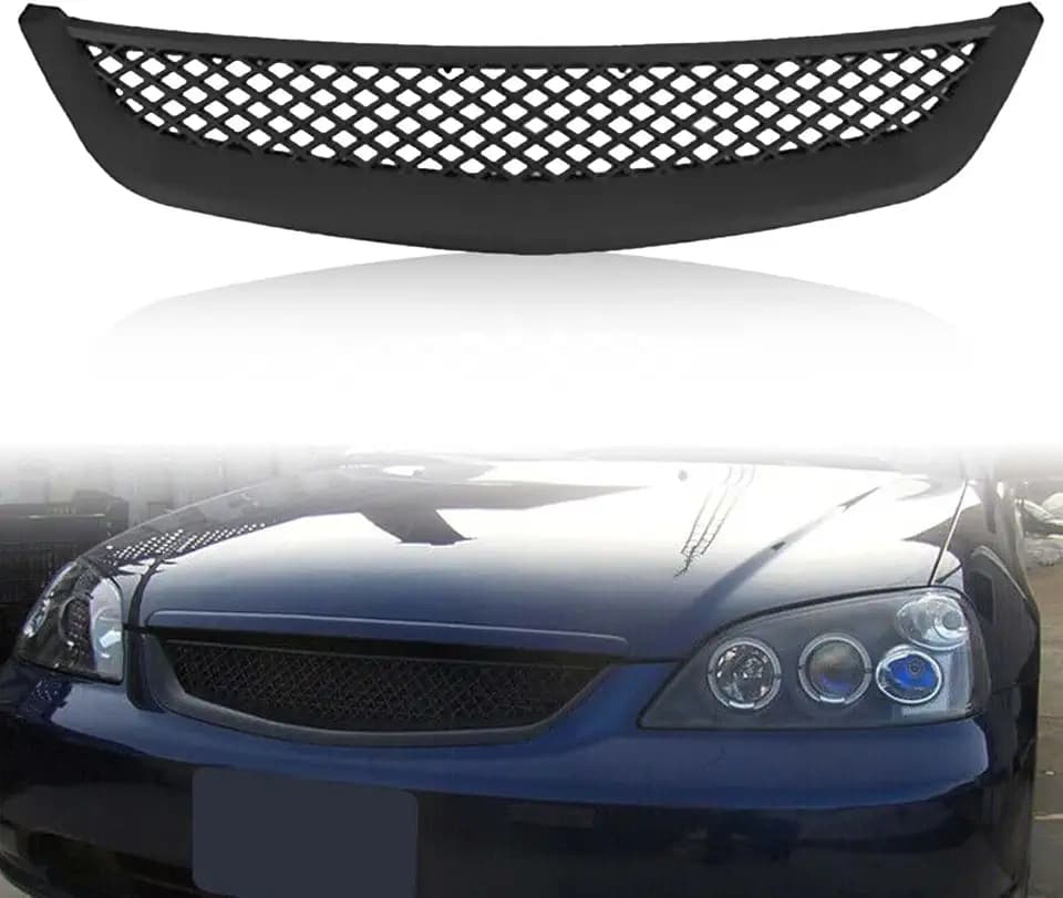 Black Mesh Grille Fit 2001 2002 2003 for Civic Coupe/Sedan
