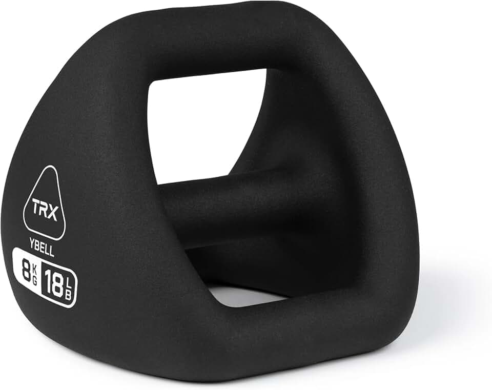 TRX YBell Neo Series 3-in-1 Kugelhantel, Kurzhantel und Liegestützstange, Trainingsgeräte, handelsübliche Neoprenbeschichtete Oberfläche, Krafttraining, Kugelhanteln, perfektes Fitnessgerät, 8 kg