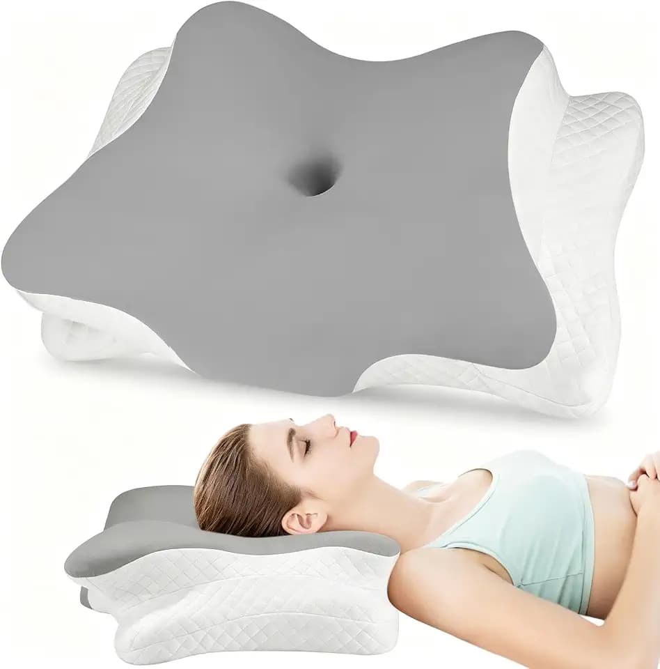 Orthopädisches Kissen, Seitenschläferkissen, Nackenstützkissen, Kopfkissen Nackenschmerzen, Memory Foam Kissen, Ergonomisches Kopfkissen, für Seiten Rücken & Bauchschläfer -Schmetterlingsform