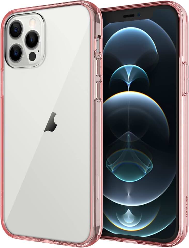 JETech Hülle für iPhone 12/12 Pro, Anti-Vergilbung, Roségold