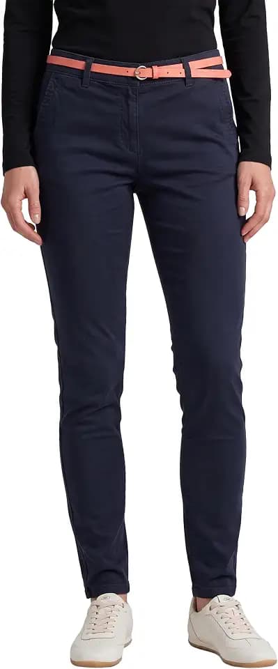 Tom Tailor Damen Slim Chino Hose mit Gürtel