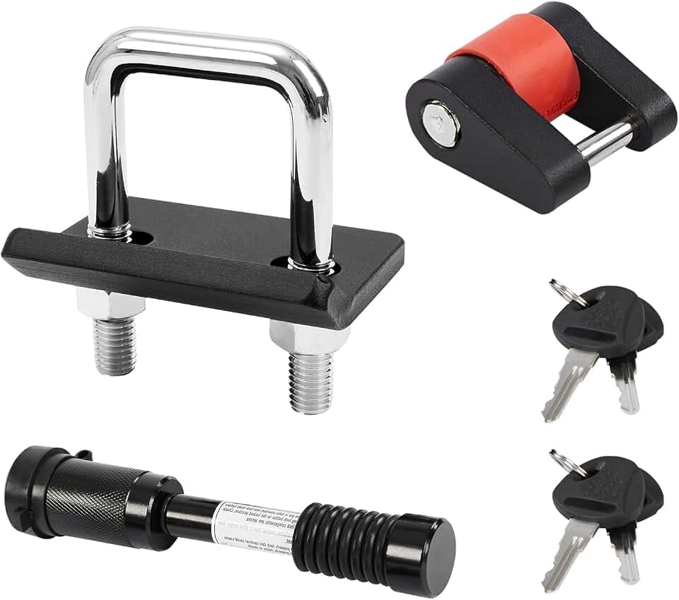 Hitch Lock Set Keyed Alike, 5/8" Dia Trailer Hitch Lock