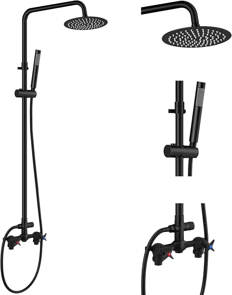 Aolemi Outdoor Shower Kit 8 Inch Head with Handheld,Matte Black
