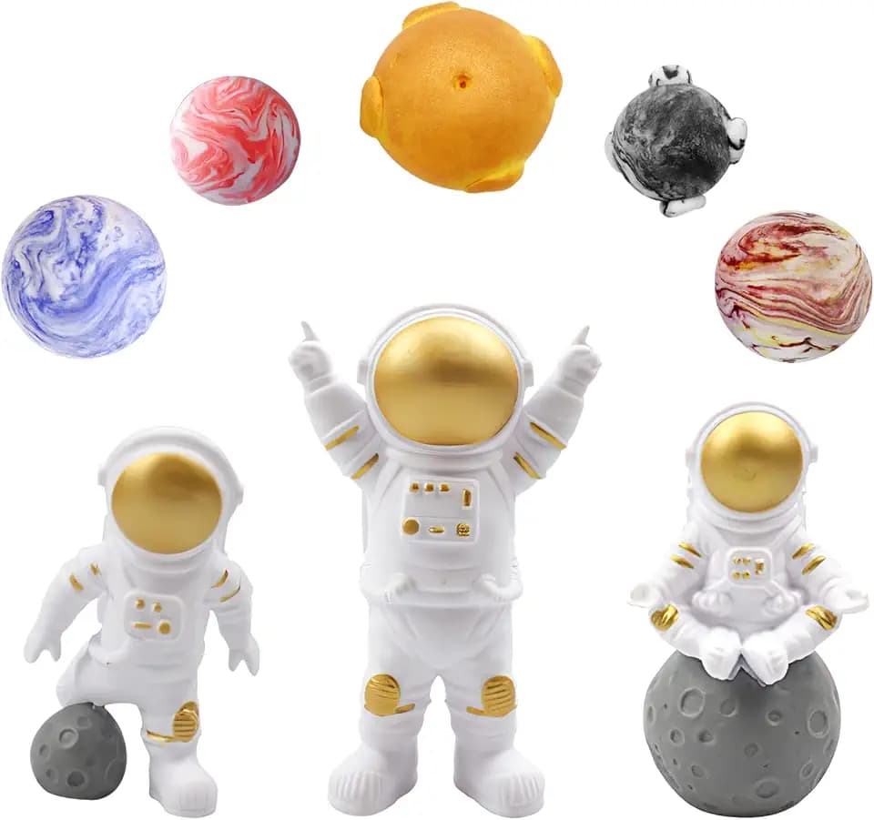 CONNECTION 8 Stück Astronauten Tortendeko Weltall Cake Topper, 16 x 11 cm