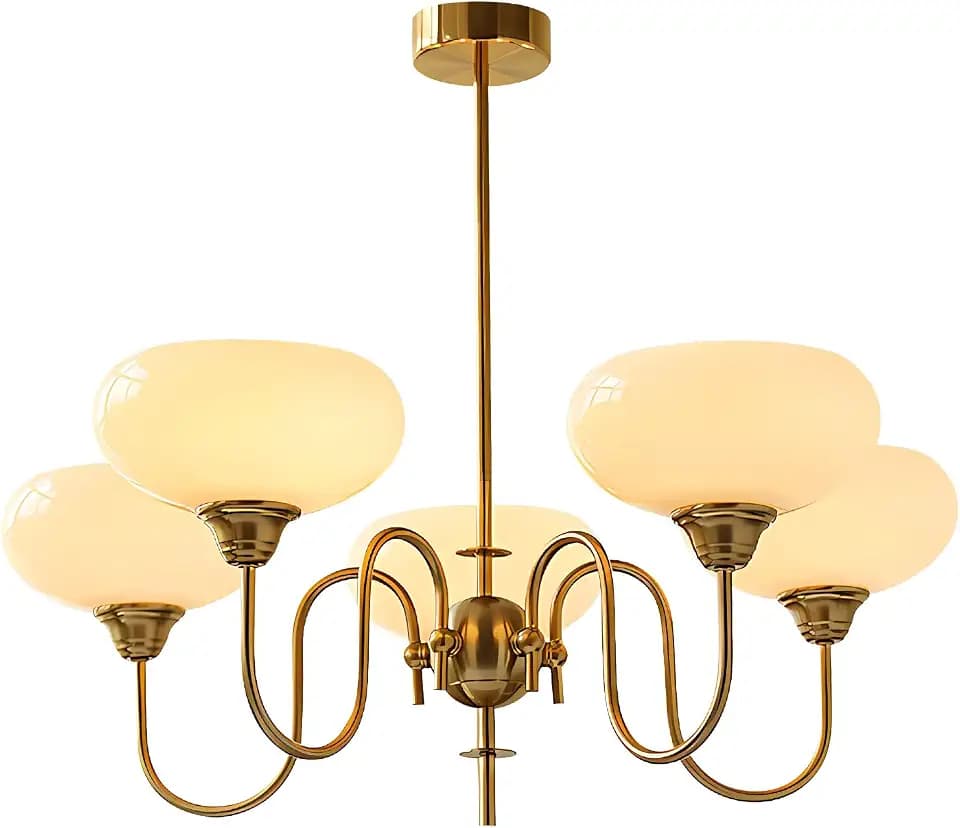 Gold Sputnik Chandelier, 5-Light Mid Century Modern Pendant Light
