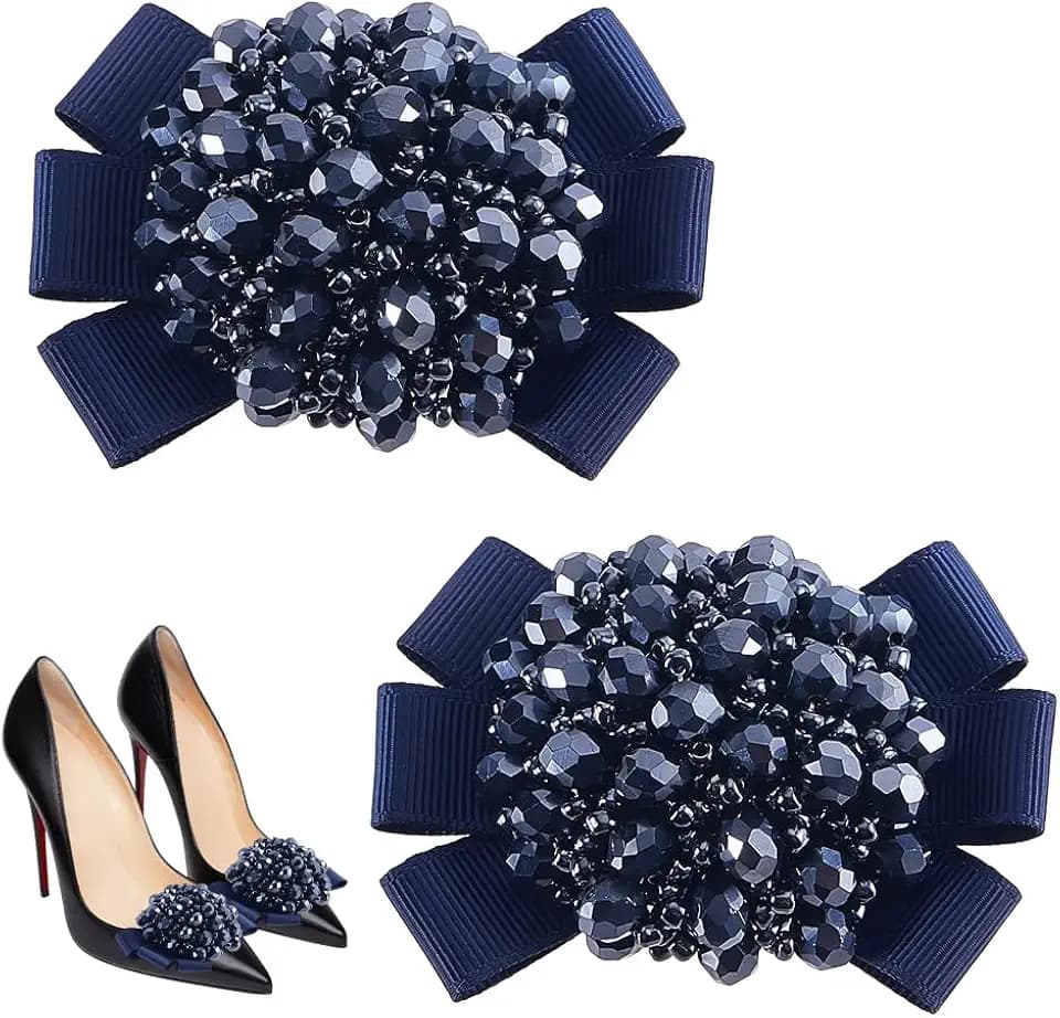 Rhinestone Shoe Clips Decorative Shoe Clips Elegant Bow Shoes Clip Detachable Shoes Buckle Accessories