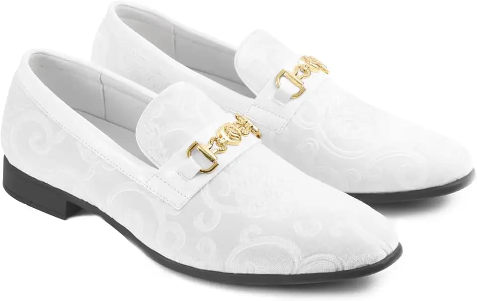 Men's Luxury Penny Slip-on Loafer Paisley Pattern Dress Shoes