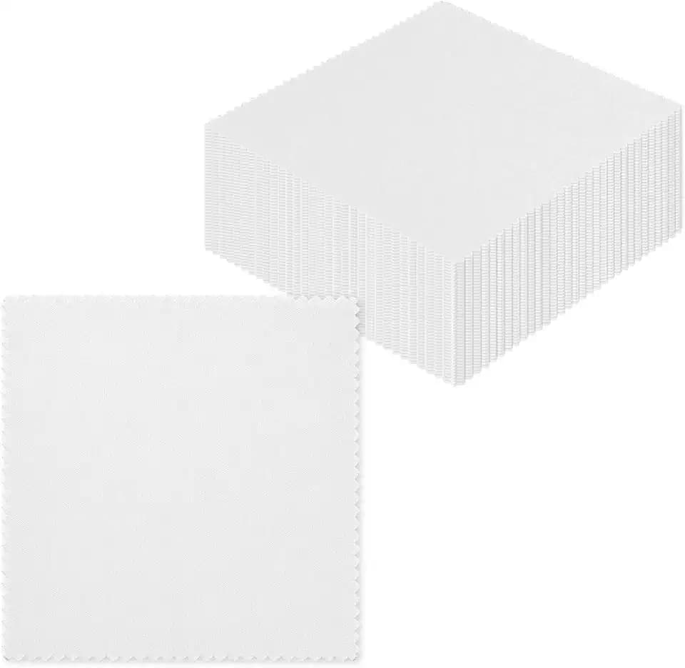 60 Stück Baumwollstoff Weiße, Quadrat Charm Packs, 12,7×12,7 cm