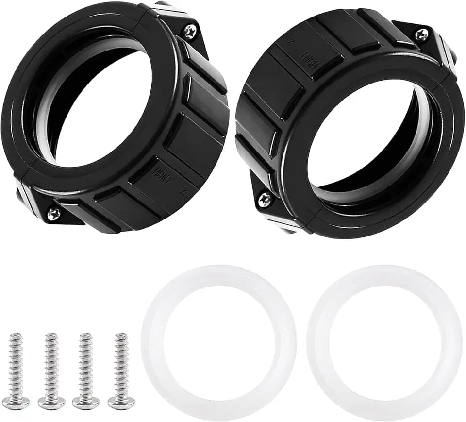 2 inch Spa Hot Tub Heater Split Nut Unions with Screws and Gasket - 2 Pack