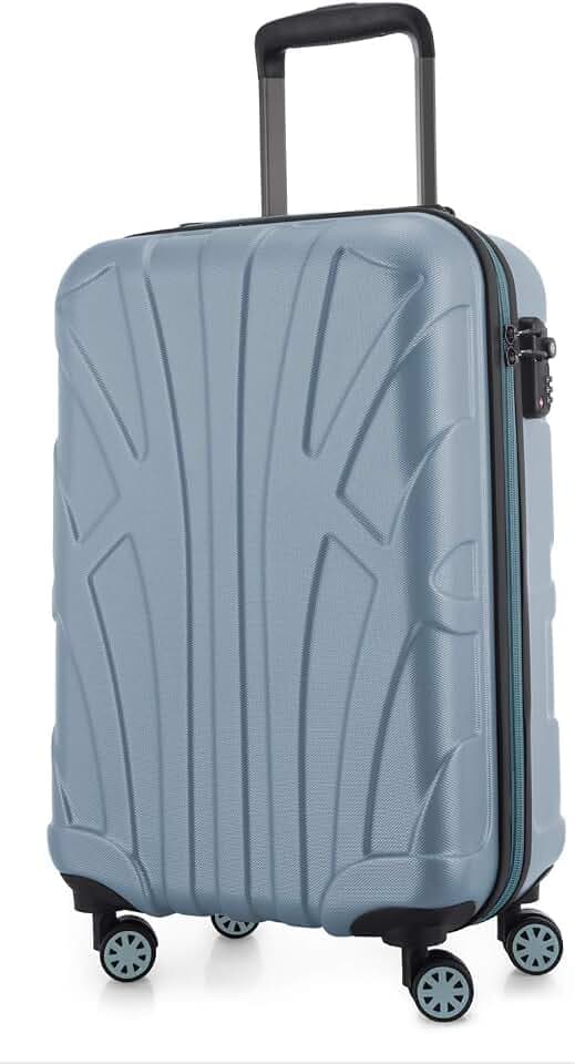 suitline - Handgepäck Hartschalen-Koffer Koffer Trolley Rollkoffer Reisekoffer, TSA, 55 cm, ca. 34 Liter, 100% ABS matt, Pool Blue