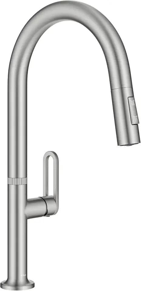 KRAUS Vetra 2-Function Single Handle Pull Down Kitchen Faucet in Spot-Free Stainless Steel, KPF-2850SFS