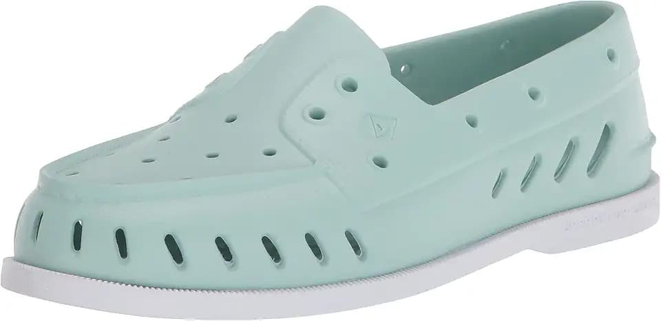 Sperry Women's Authentic Original 2-Eye Boat Shoe, Grey PERF, 5 Medium