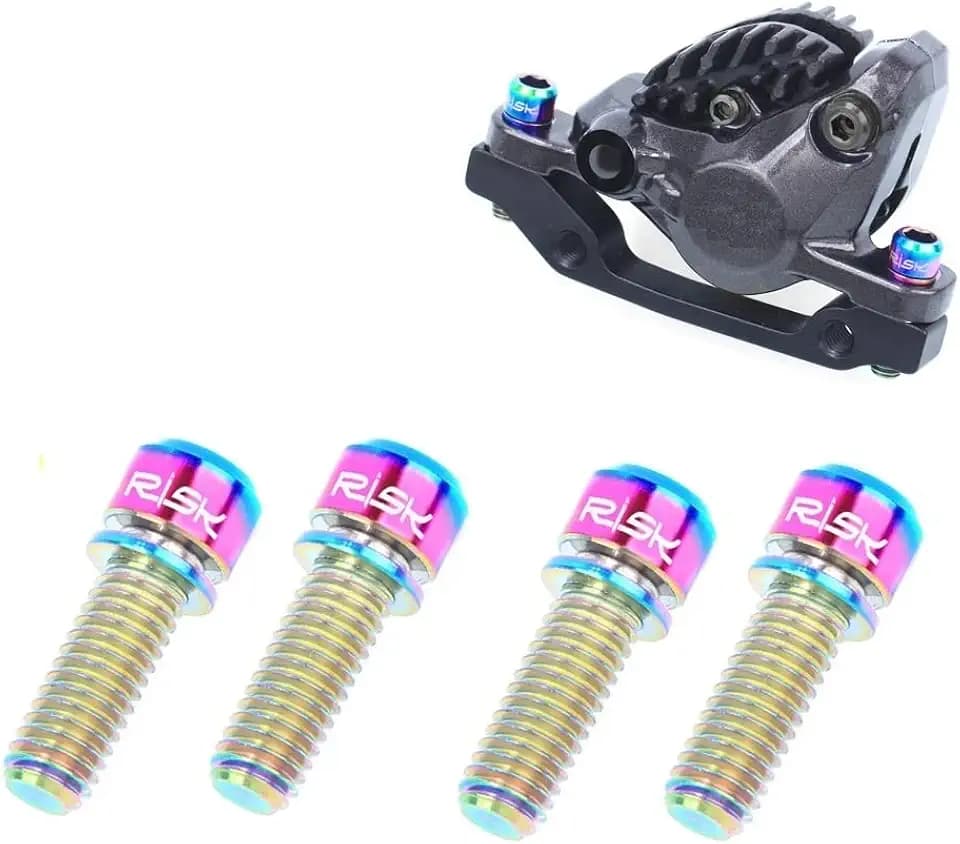 Pack of 4 pcs Titanium Bolts Screws for MTB Road Bicycle and Mountain Bike Disc Caliper, M6X20mm