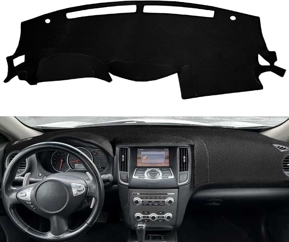 Dash Cover Mat Custom Fit for 2009-2015 Nissan Maxima (Black) F98