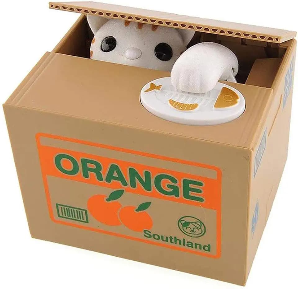 Piggy Bank Steal Coin Box Electronic Money Bank Cute Money Saving Box with Smart Voice Prompt, Great Gift for Boys Girls Kids in Birthday New Year Christmas (Cute Kitty)