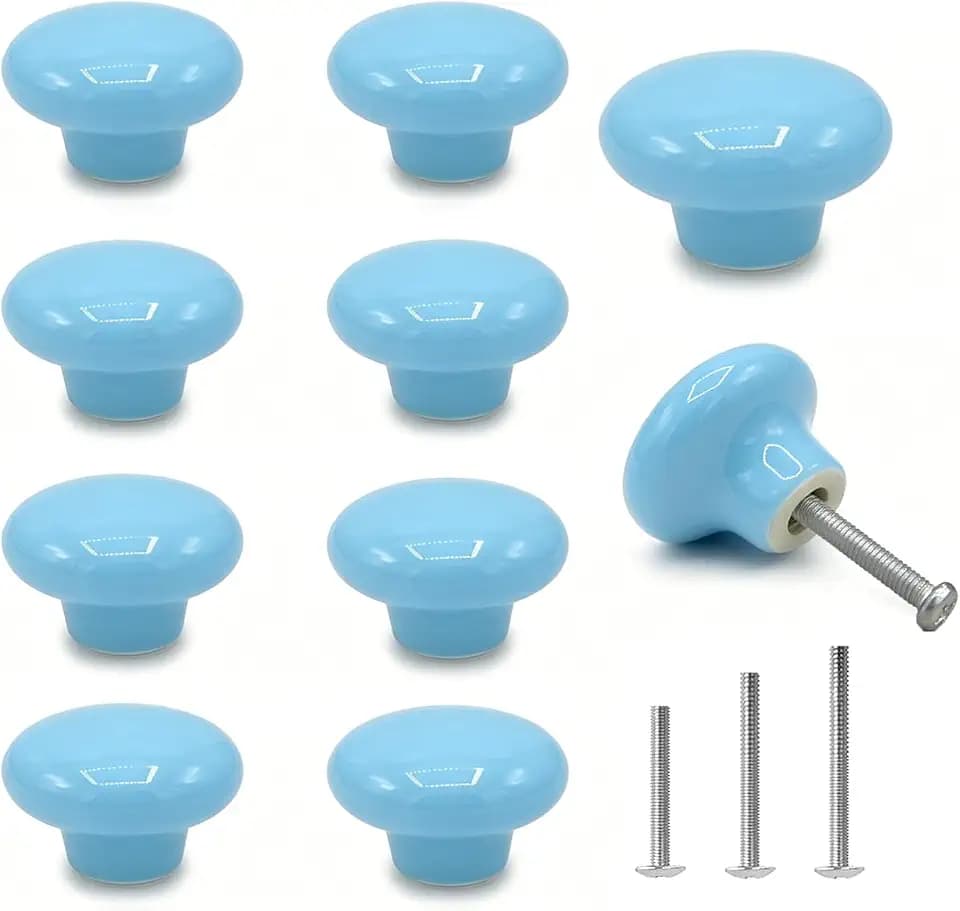 Blue Dresser Knobs 10 Pack Ceramic Cabient Knob 32mm