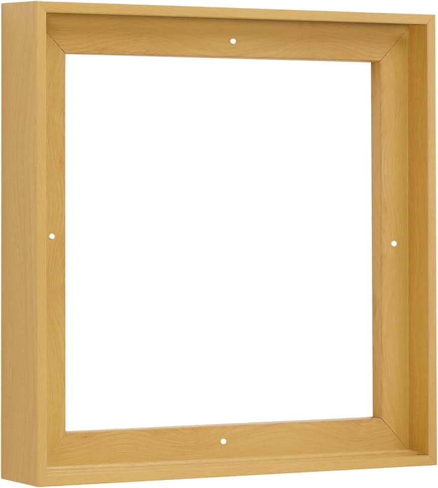 PIXY CANVAS Floater Frame 24x24 for 1.5 inch Deep Canvas Paintings/Canvas Prints/Wood Canvas Panels/Wall Art/Wall Decor/Home Decor/Artwork (Light Maple, 24 x 24 inch, Square)