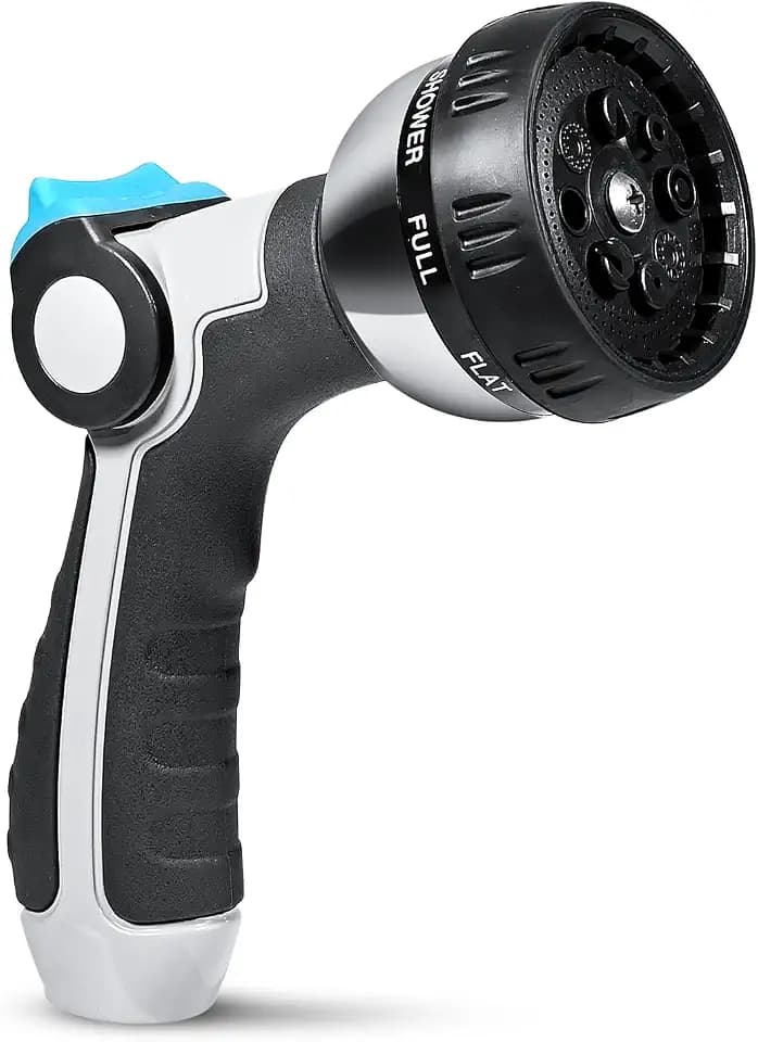 YAMATIC Heavy Duty Garden Hose Nozzle, 8 Adjustable Spray Patterns, 1PCS