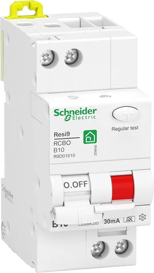 Schneider Electric FI-/Leitungsschutzschalter Resi9, 1-polig+N, R9D01610 | 10A, 30mA, B-Charakteritsik, Typ A, 6kA
