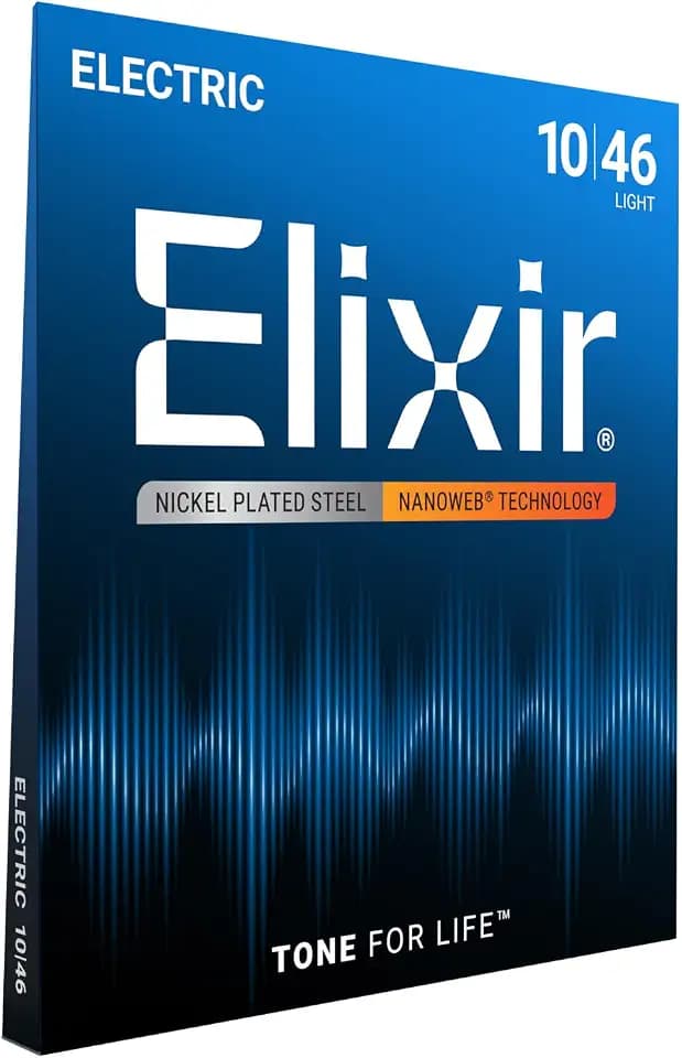 Elixir® Saiten E-Gitarrensaiten mit NANOWEB®Beschichtung, Light (.010-.046)