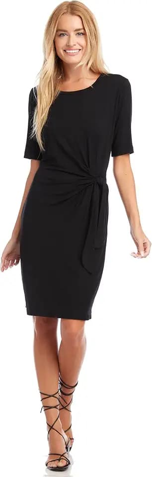 Karen Kane Womens Short Sleeve Tie-Front Dress