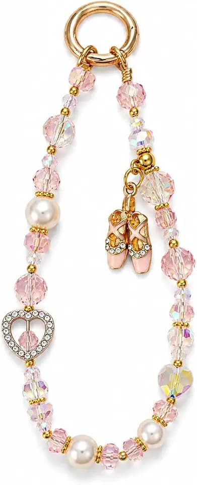 Ballet Bag Charm for Girls, Ballet Recital Gift, Artificial Crystal Dance Accessory, 14 cm