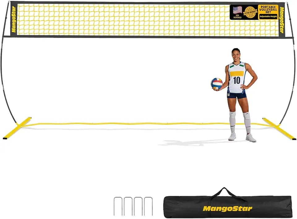 MangoStar Volleyball Net, 12ft/20ft Portable Volleyball Net for Backyard