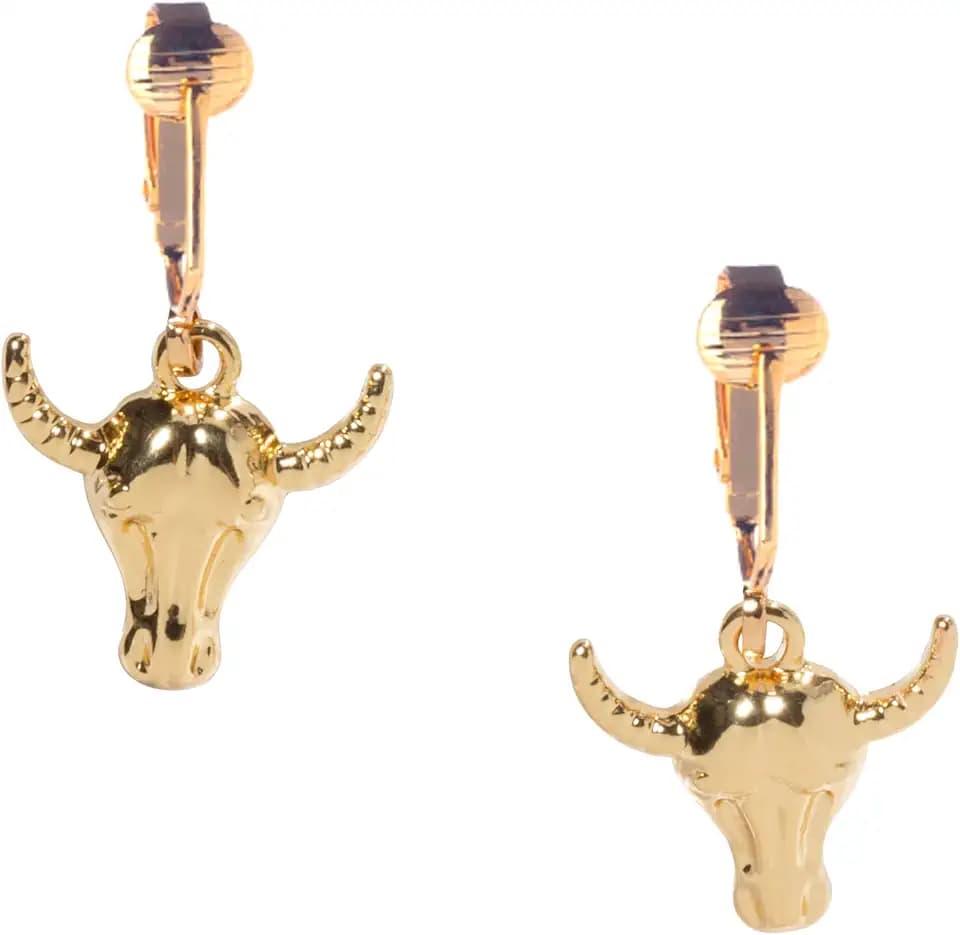 Aloha Earrings Non Pierced Gold Tone Clip On Western Dangling Earrings