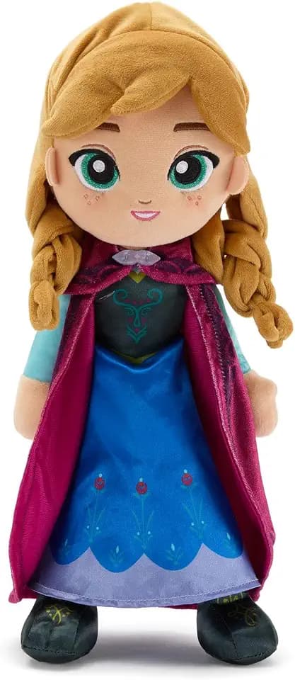 Disney Store Official Anna Plush Doll - Soft Plushy with Embroidered Features & Velour Cape - Princess Toys, Disney Dolls & Stuffed Animals- Frozen Toys - 14 Inches