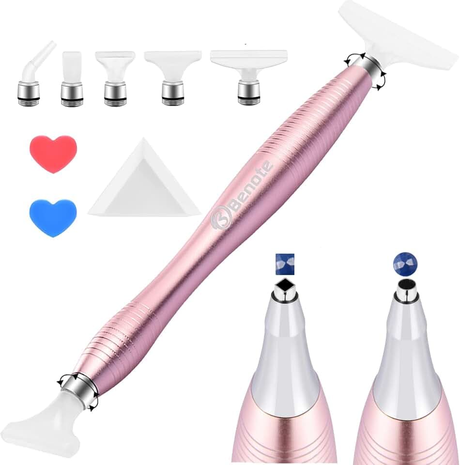 benote Diamond Art Malerei Stift Zubehör Werkzeuge, Metall Quadrat und Runde Spitzen Ergonomische Diamant Bohrer Dotz Stift Schraube In Spitze Multi Ersatz Stiftköpfe für DP Kreuzstich - Roségold