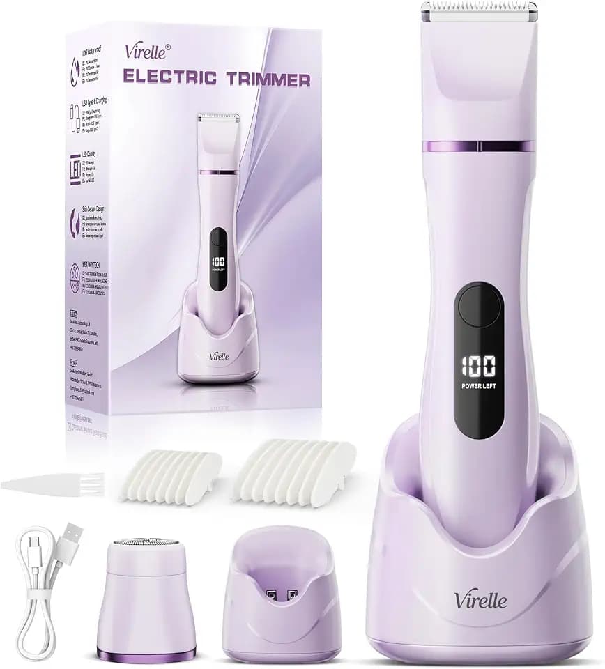 Rasierer Damen Intimbereich Elektrisch, 2 in1 Intimrasierer für Frauen IPX7
