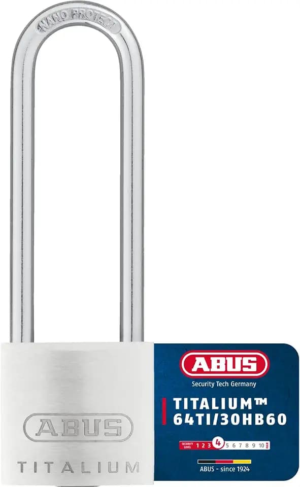 ABUS Vorhängeschloss Titalium 64TI/30HB60 - Hoher Bügel, Sicherheitslevel 4