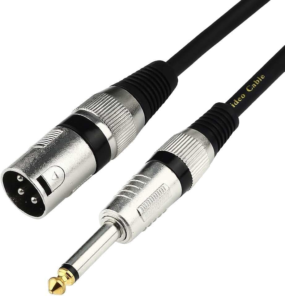 Unbalanced 6.35mm(1/4 inch) TS Mono to XLR Male Cable Gold Plated Quarter inch to Male XLR Microphone Cable Interconnect Cable - 3 Feet/1 Meter