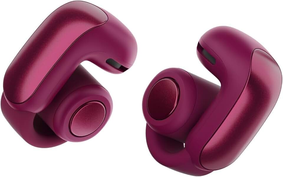 Bose Ultra Open Earbuds mit Bluetooth und OpenAudio Technologie, Clip On Kopfhörer, kabellose Open Ear Earbuds, immersive Audio, bis zu 48 Stunden Akkulaufzeit, Dunkle Pflaume - Limited Edition