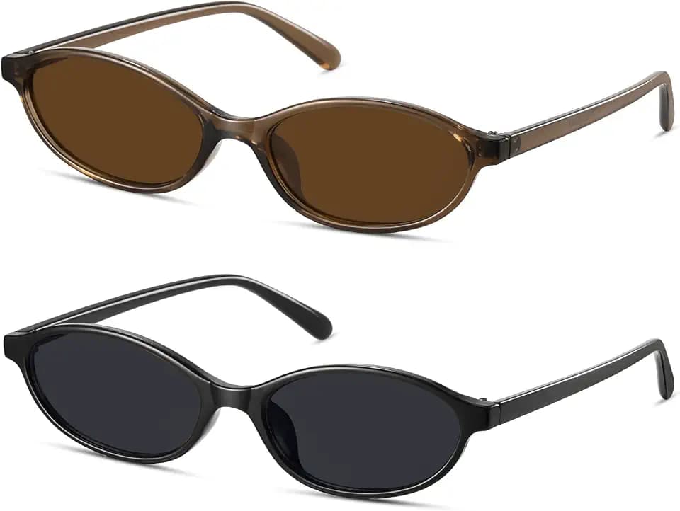 Retro Oval Sunglasses for Women Small Cat Eye Sun Glasses Womens
