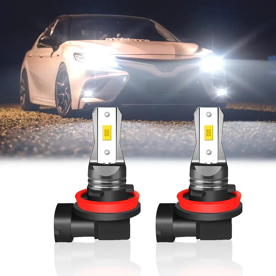 For Toyota Camry (2007-2014) LED Fog Light Bulbs,H8/H11 LED Fog Light Bulbs,6000K Cool White Super Bright, 3030 12 SMD Chips, Fog Light DRL Replacement Bulbs,Pack of 2