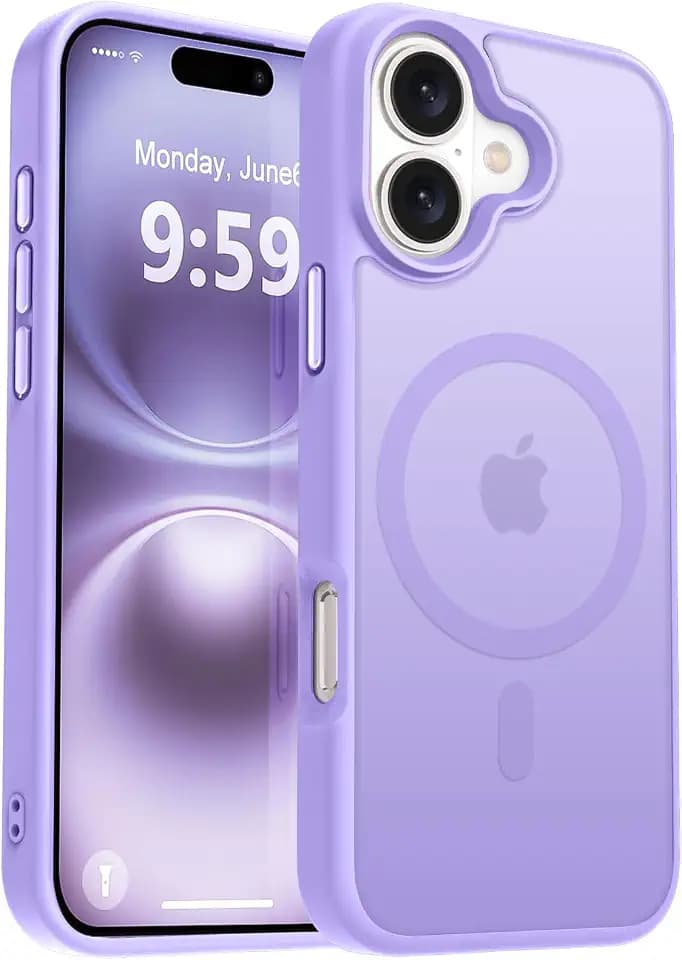 MOCCA Magnetic Shockproof for iPhone 16 Case,Light Purple