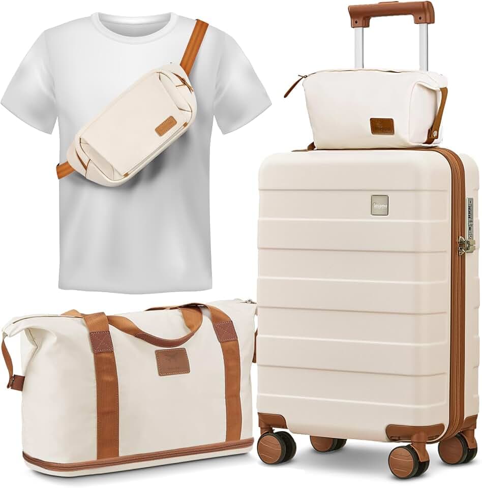 imiomo Carry on Luggage 22x14x9 Airline Approved, Hardside 20 Inch Carry-on Suitcases with Spinner Wheels, Lightweight Travel Luggage Sets with TSA Lock