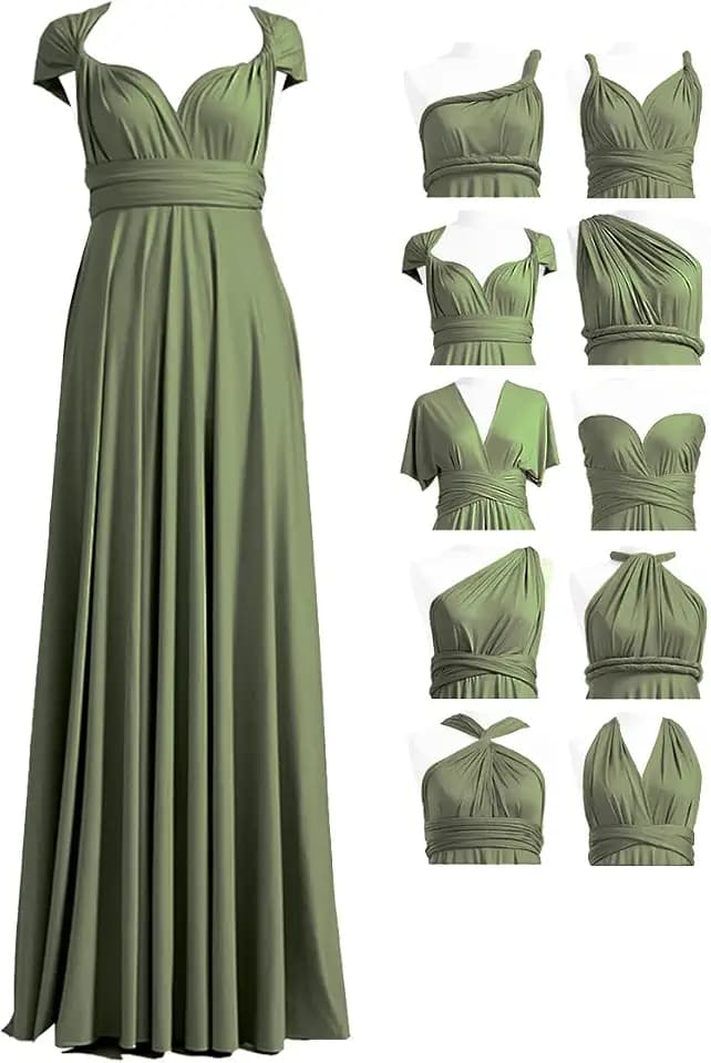 72styles Infinity Brautjungfernkleider,Abendkleid Damen lang,Wickelkleid