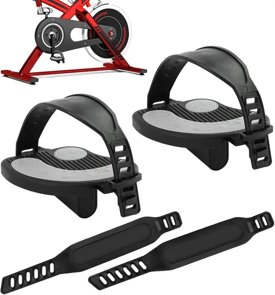Exercise Bike Pedals with Straps for Pelotons Bike, 9/16" Stationary Recumbent Bikes Pedals for Indoor Exercycle Bicycle, Spin Cycling Pedal Bicycle Replacement Parts